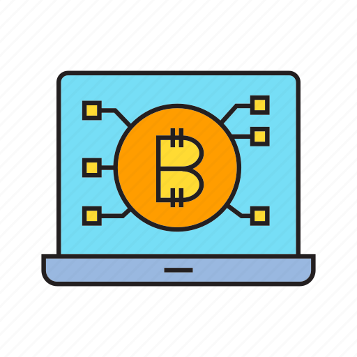 Bitcoin, blockchain, computer, cryptocurrency, decentralize, digital currency, laptop icon - Download on Iconfinder