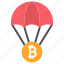 airdrop, balloon, bitcoin, currency, digital, money, transportation 