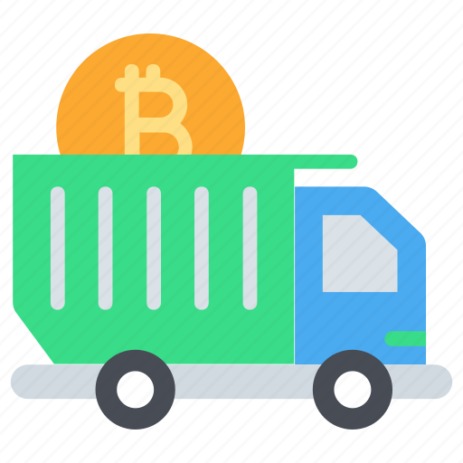 Bitcoin, currency, delivery, shipping, transfer, transport, truck icon - Download on Iconfinder