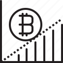 bitcoins, coin, cryptocurrency, digital, dot, graph, growth, money, up