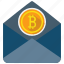 bitcoin, coin, cryptocurrency, letter, mail, message 