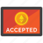 accepted, coin, crypto, cryptocurrency, digital money, ethereum, payment 