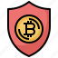 bitcoin, business, currency, finance, money, security, shield 