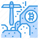 bitcoin, cryptocurrency, mining, coin, pickaxe