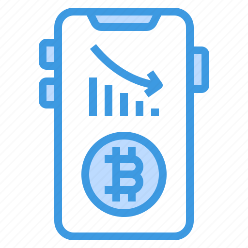 Trade, bitcoin, cryptocurrency, digital, currency, decrease icon - Download on Iconfinder