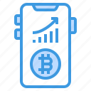 trade, bitcoin, cryptocurrency, increase, smartphone