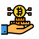 bitcoin, cryptocurrency, digital, currency, hand, payment