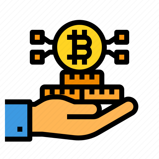 Bitcoin, cryptocurrency, digital, currency, hand, payment icon - Download on Iconfinder