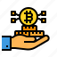 bitcoin, cryptocurrency, digital, currency, hand, payment 