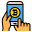 bitcoin, cryptocurrency, digital, currency, smartphone, buy 