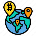 placeholder, bitcoin, cryptocurrency, map, globe