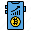trade, bitcoin, cryptocurrency, increase, smartphone 
