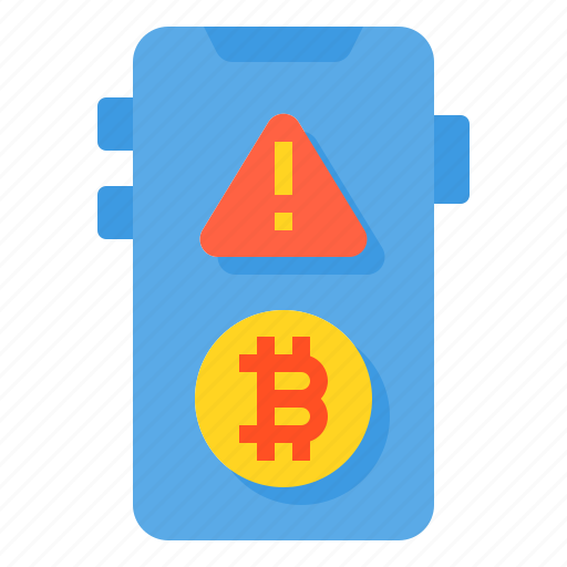 Alert, bitcoin, cryptocurrency, warning, mobile, phone icon - Download on Iconfinder