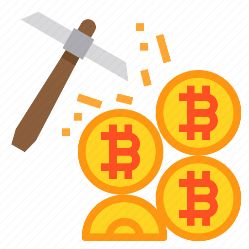 Bitcoin, cryptocurrency, coin, pickaxe, mining icon - Download on Iconfinder
