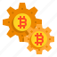 bitcoin, cryptocurrency, digital, money, gear 