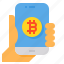 bitcoin, cryptocurrency, digital, currency, smartphone, hand 