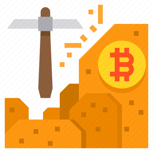 Bitcoin, cryptocurrency, mining, coin, pickaxe icon - Download on Iconfinder