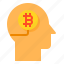 head, bitcoin, cryptocurrency, digital, currency, brain 