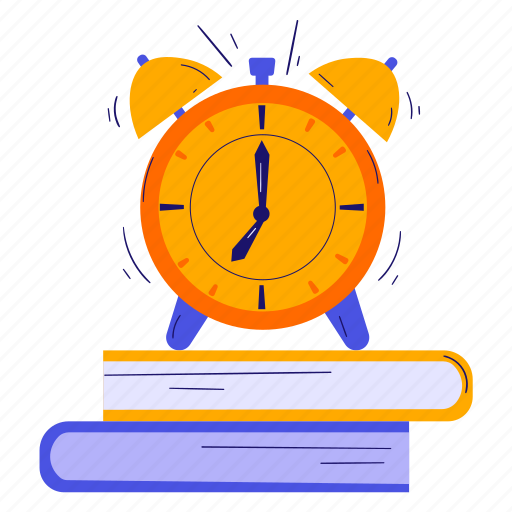 Alarm clock, time, book, schedule, study time, school, education icon - Download on Iconfinder