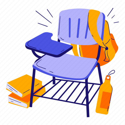 Desk chair, class, classroom, student, study desk, school, education icon - Download on Iconfinder