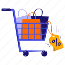 cart, trolley, shopping bag, discount, sale, shopping, e-commerce, online shopping, marketing