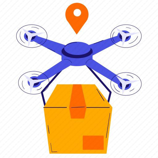 Delivery, shipping, drone, flying, tracking, shopping, e-commerce icon - Download on Iconfinder