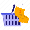 invoice, bill, basket, cart, shopping list, shopping, e-commerce, online shopping, marketing