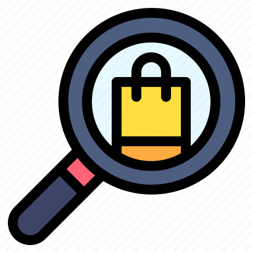 Bag, magnifier, search, commerce, shopping icon - Download on Iconfinder