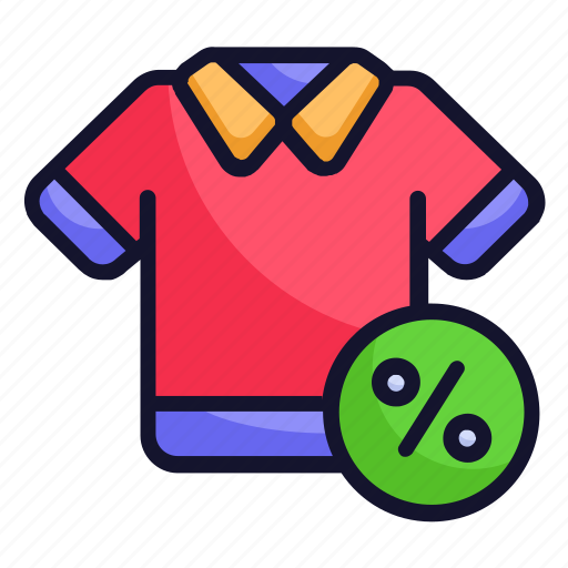 Shirt discount, sale discount, discount tag, discount offer, blackfriday, promotions, tshirt icon - Download on Iconfinder