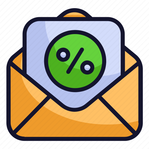 Discount mail, mail, discount offer, discount envelpe, blackfriday, coupon, cyber monday icon - Download on Iconfinder