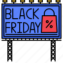 billboard, poster, offer, discount, announcement, advertising, black, friday