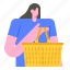 shopping, basket, buyer, purchase, woman, contain, customer 