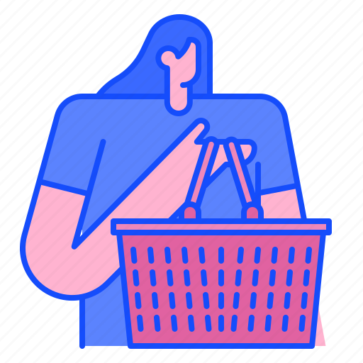Shopping, basket, buyer, purchase, woman, contain, customer icon - Download on Iconfinder