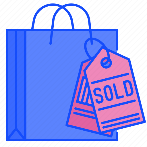 Sold, shopping, bag, shopper, label, supermarket, tag icon - Download on Iconfinder