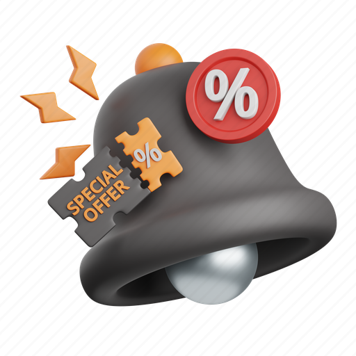 Discount, notification, offer, coupon, shopping, price, sale 3D illustration - Download on Iconfinder