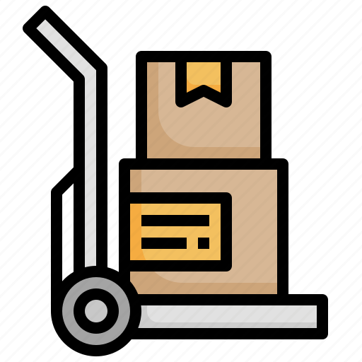Trolley, shipping, and, delivery, loader, package, industry icon - Download on Iconfinder