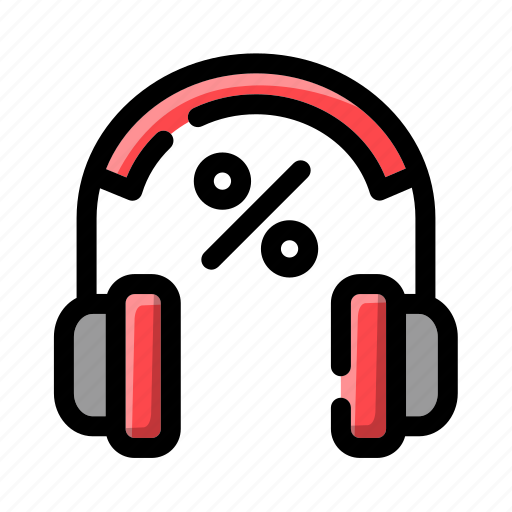 Headphone, discount, music, player, sound, electronic icon - Download on Iconfinder