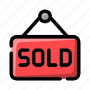 sold, out, sign, label, badge, retail, shop
