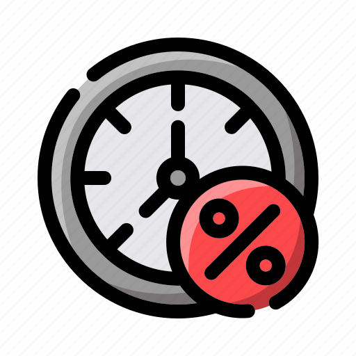 Timer, percent, discount, sale, time, clock, watch icon - Download on Iconfinder