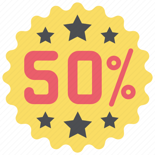 Blackfriday, flat, fifty, half, sale, discount icon - Download on Iconfinder