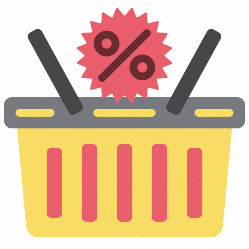 Blackfriday, flat, basket, shopping, cart, ecommerce, store icon - Download on Iconfinder