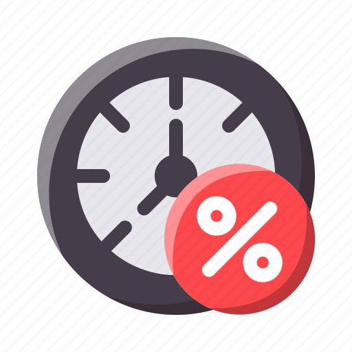 Timer, percent, discount, sale, time, clock, watch icon - Download on Iconfinder