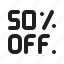 discount, 50 percent, offer, coupon, shopping 