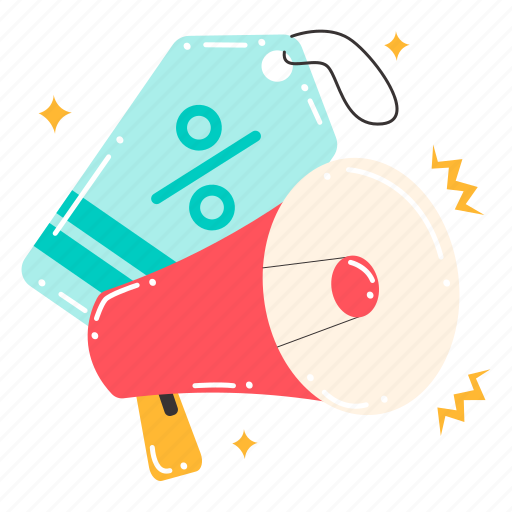 Megaphone, promo, marketing, price tag, tag, black friday, sale icon - Download on Iconfinder