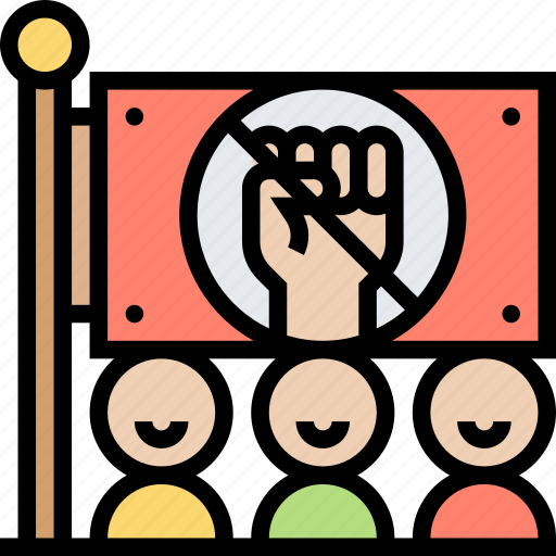Raise, against, flag, stop, resist icon - Download on Iconfinder