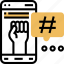 trending, hashtag, internet, smartphone, symbol 