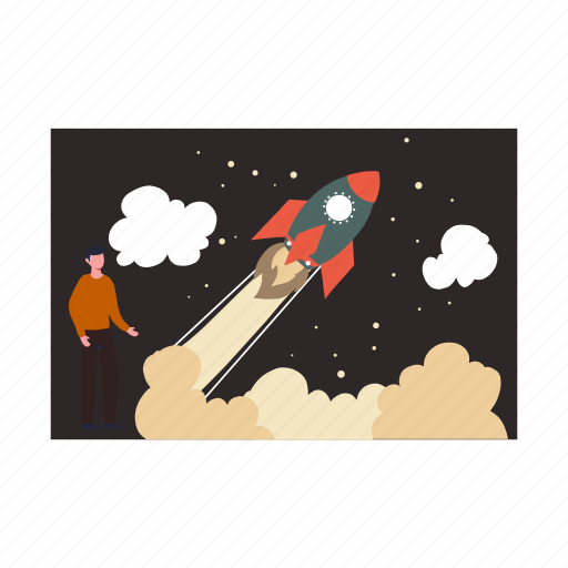 Rocket, fire, launch, space, boy icon - Download on Iconfinder
