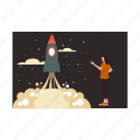 space, rocket, aircraft, girl, startup