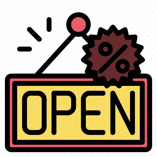 Blackfriday, filledoutline, open, sigh, shop, openshop, shopping icon - Download on Iconfinder