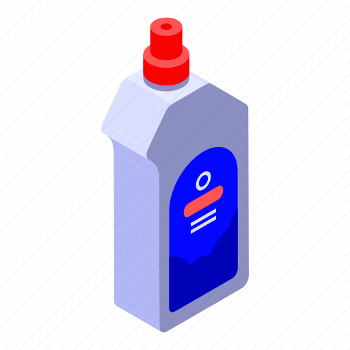 Bleach, bottle, cartoon, isometric, kitchen, laundry, plastic icon - Download on Iconfinder